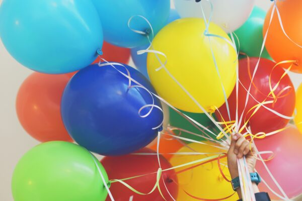 Big bunch of different coloured balloons