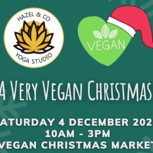 Green-themed graphic for the vegan christmas market at Beach Street Felixstowe