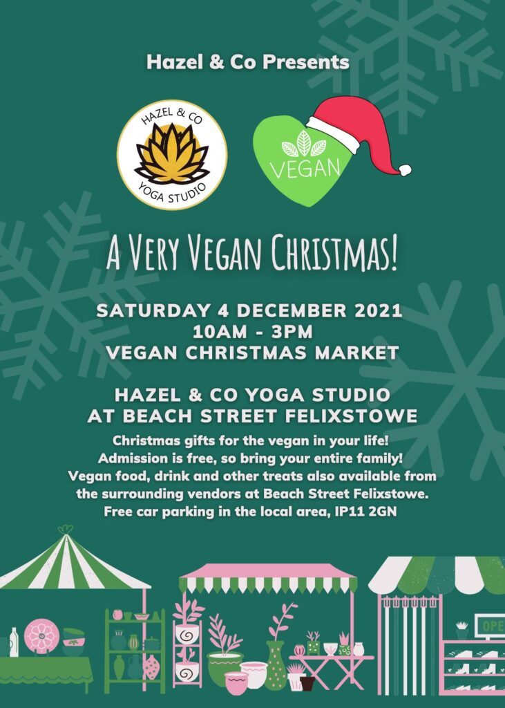 Green-themed flyer for a Very Vegan Christmas Market