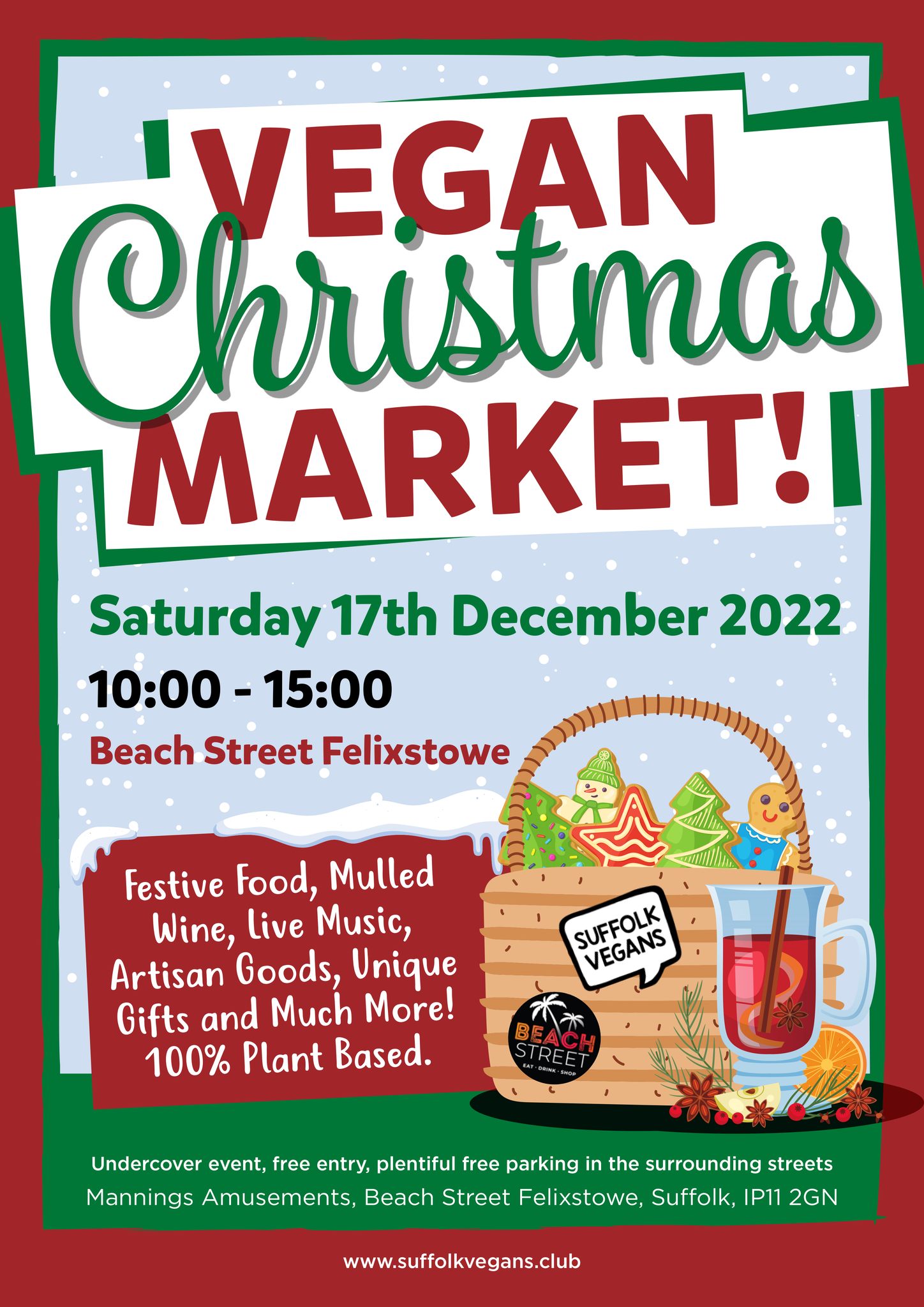 Vegan Christmas Market Beach Street Felixstowe